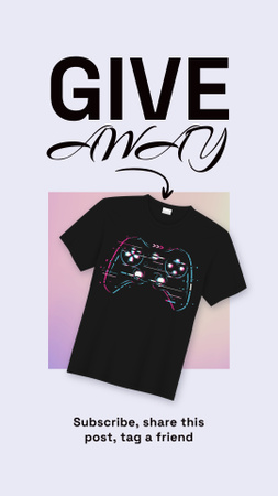 Gaming Giveaway Ad with T-shirt Instagram Story Design Template