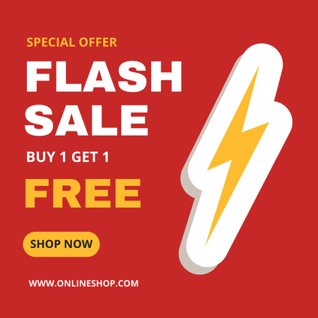 Sale Announcement with Lightning Icon Instagram Design Template
