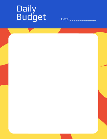 Daily Budget Planner with Colorful Abstract Frame Notepad 107x139mm Design Template