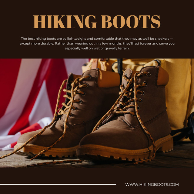 Ontwerpsjabloon van Instagram AD van Hiking Boots Sale Ad