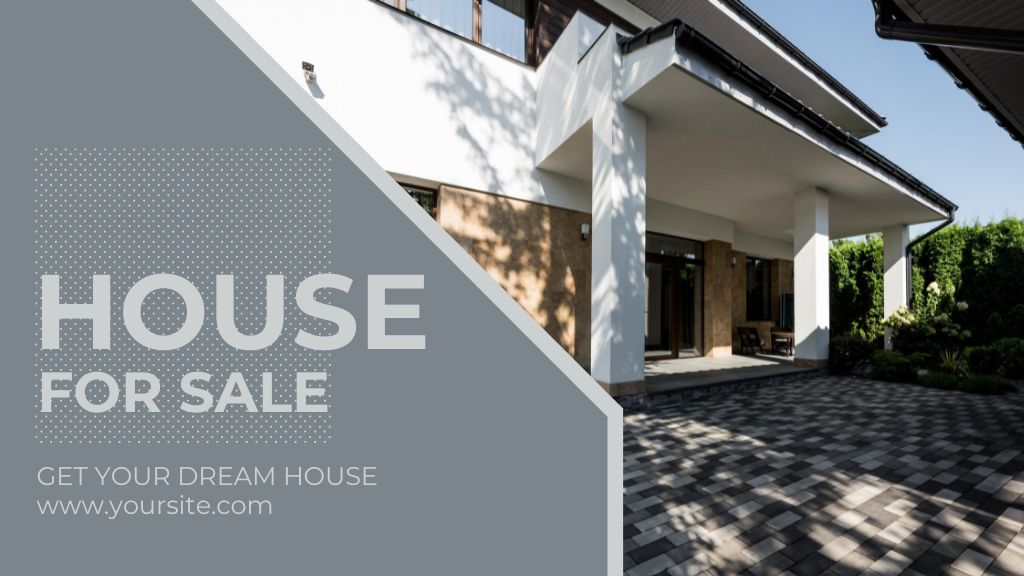 House for Sale Grey Blog Banner Title Design Template