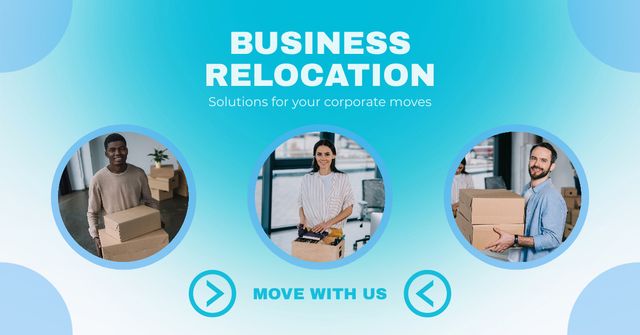 Ad of Business Relocation Services Facebook AD Modelo de Design