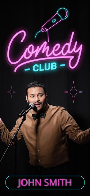 Ontwerpsjabloon van Snapchat Geofilter van Talented Man performing in Comedy Club