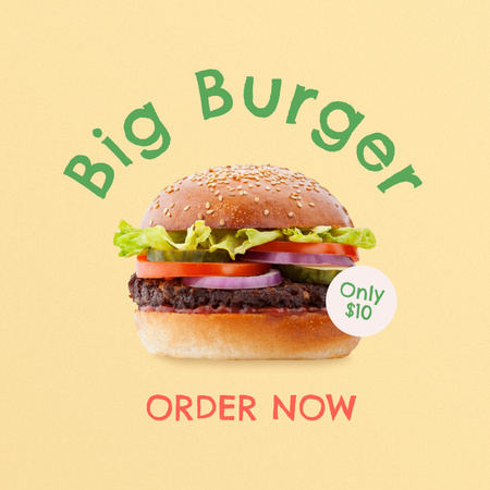 Designvorlage Special Offer of Big Burger für Instagram
