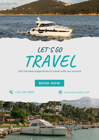 Travel by Ships and Yachts Poster Design Template