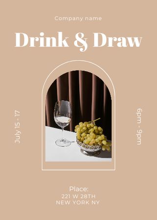 Plantilla de diseño de Drink and Draw Party Invitation Invitation 