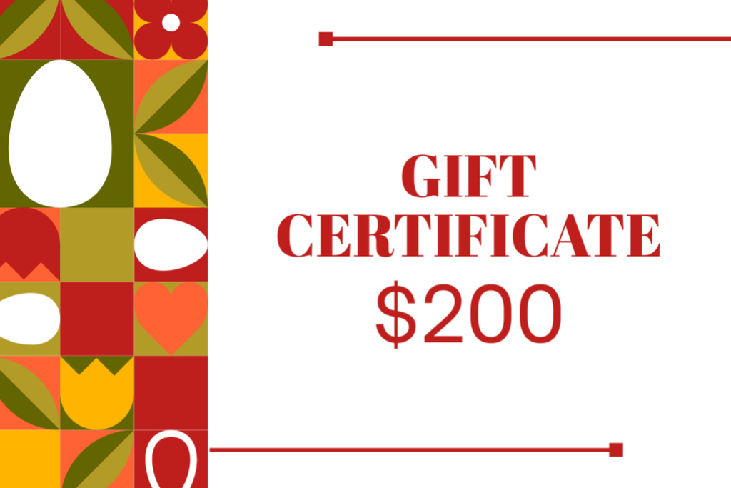 Template di design Offer on Easter Holiday Day Gift Certificate