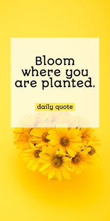 Quote with Bright Yellow Flowers Graphic Design Template
