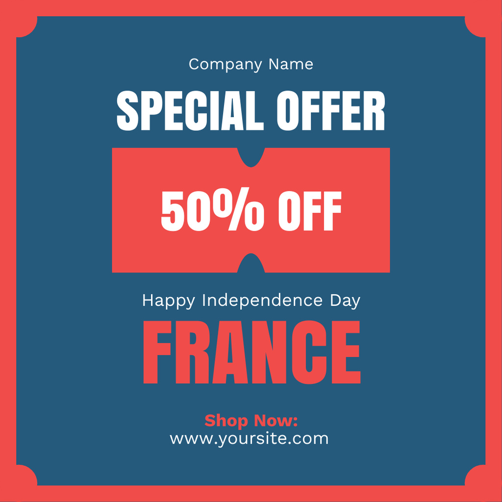 French Independence Day Sale Instagram Design Template