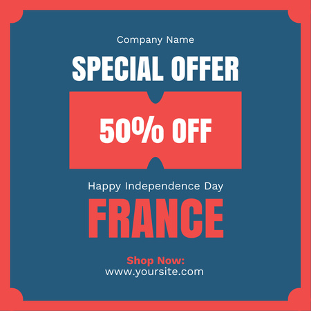 Template di design French Independence Day Sale Instagram
