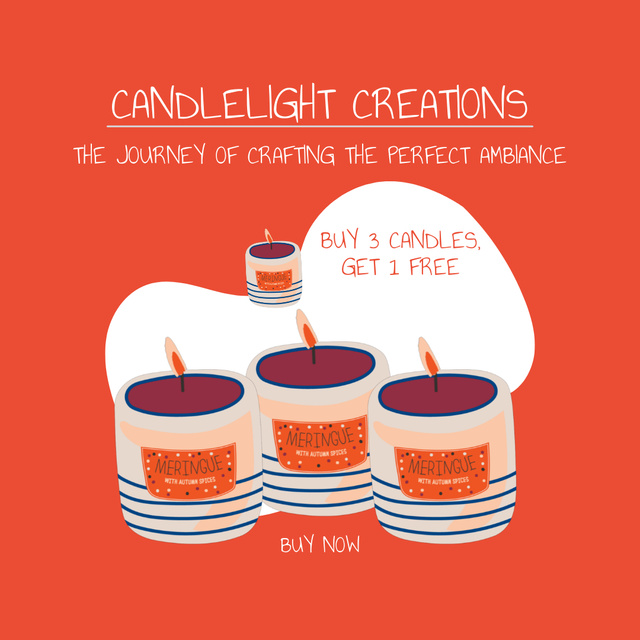 Quality Handmade Candles Sale Offer Animated Post tervezősablon