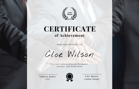 Award for Achievement and Performance Certificate 5.5x8.5in Design Template