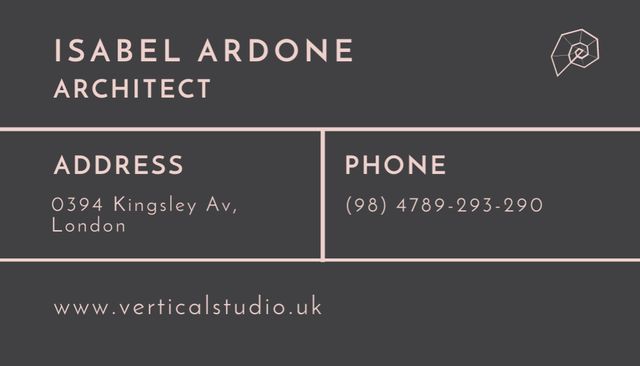 Template di design Architect Contacts Information Business Card US