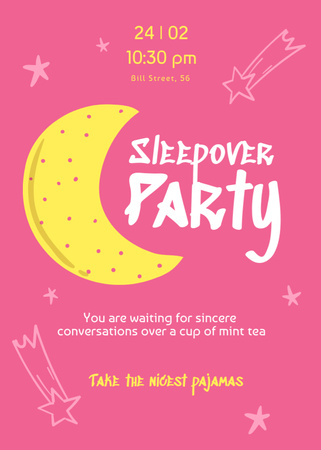 Moonlight Sleepover Party Invitation Design Template
