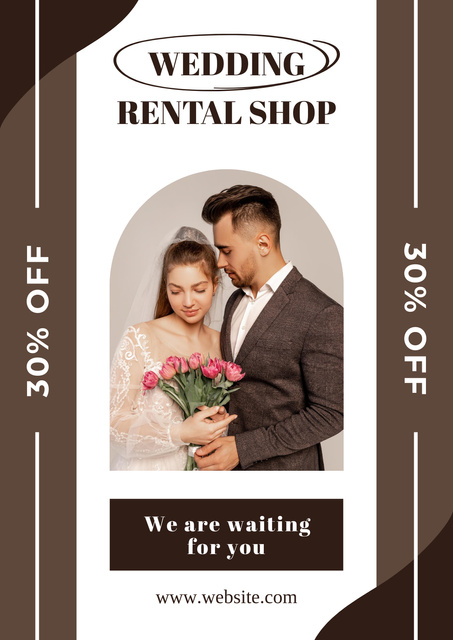 Wedding Rental Shop Promotion Poster Tasarım Şablonu