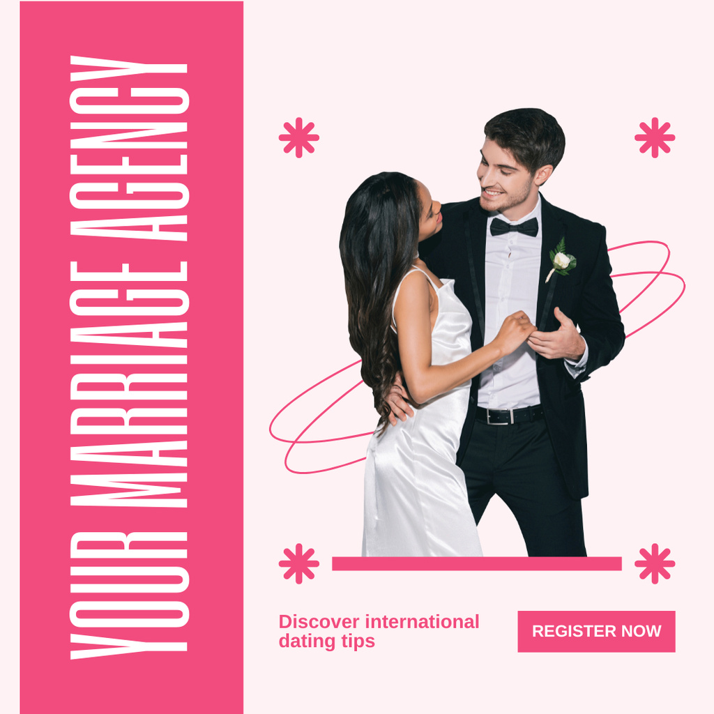 Matchmaking and Marriage Agency Instagram ADデザインテンプレート
