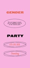 Gender Party Announcement on Pink Simple