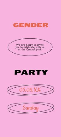 Gender Party Announcement on Pink Simple Invitation 9.5x21cm Šablona návrhu