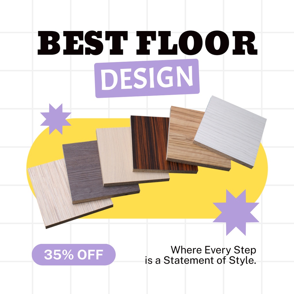 Ad of Best Floor Design with Samples Instagram AD Šablona návrhu