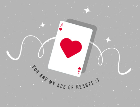 Platilla de diseño Happy Valentine's Day greeting with Ace of Hearts Thank You Card 4.2x5.5in