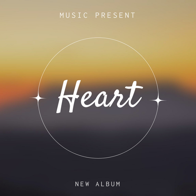 Heart New Album Cover Album Cover Šablona návrhu