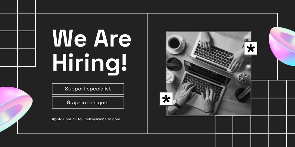 Designers and Support Specialist Are Wanted Twitter Πρότυπο σχεδίασης