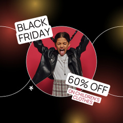 Black Friday Sale with Stylish Little Girl