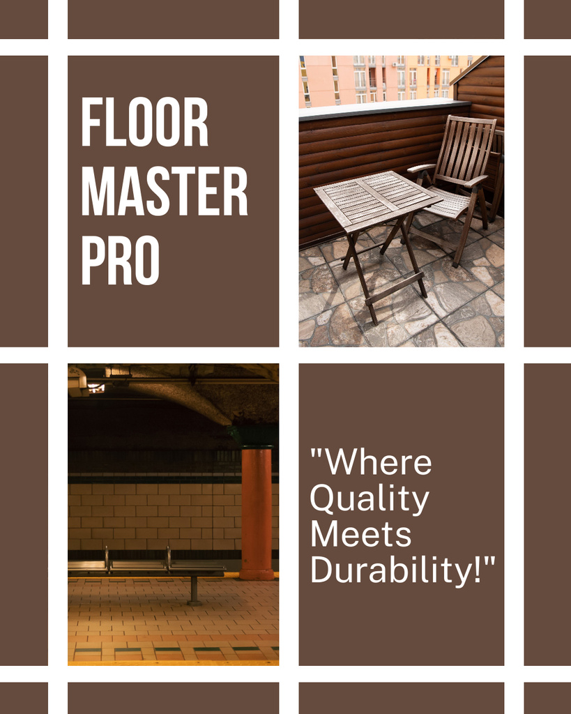 Modèle de visuel Masterful Floor Installation Service With Slogan - Instagram Post Vertical