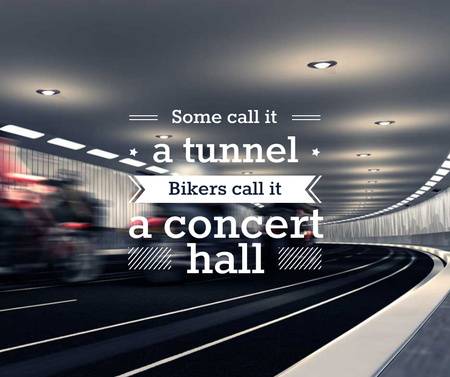 Bikers Riding in Road Tunnel Facebook Šablona návrhu