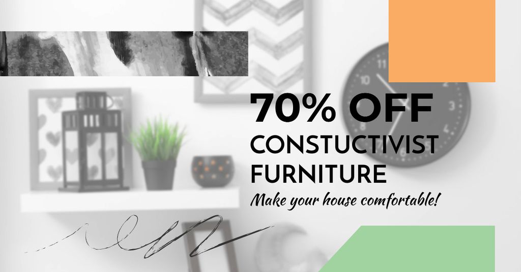 Constructivist furniture Sale Facebook AD Design Template