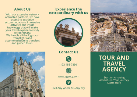 Modèle de visuel Travel to European Towns - Brochure