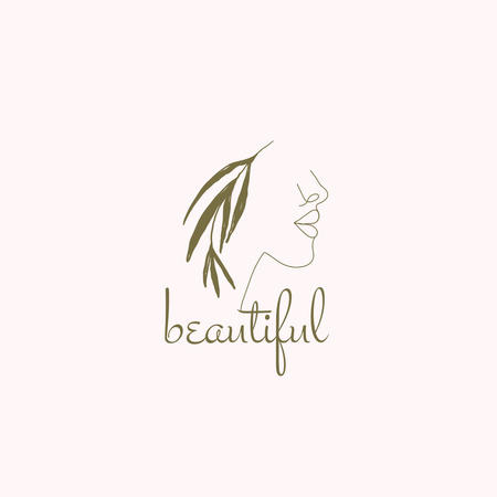 Cosmetics Store Emblem Logo Design Template