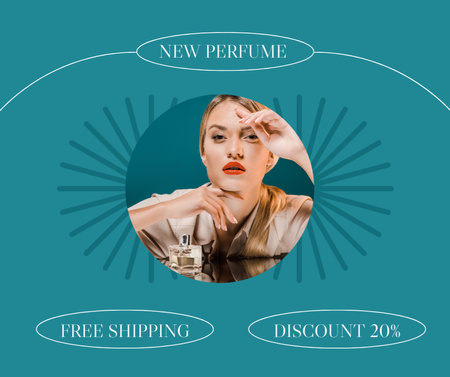 Platilla de diseño Discount Offer on New Perfume With Free Shipping Facebook