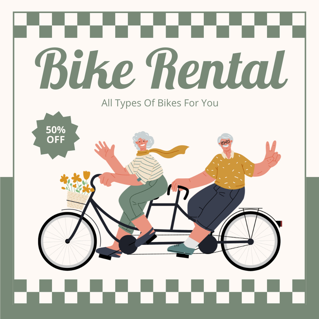 Rental Bikes for City Tours Instagram AD Tasarım Şablonu