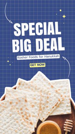 Special Big Deal for Hanukkah Kosher Foods Instagram Story Design Template