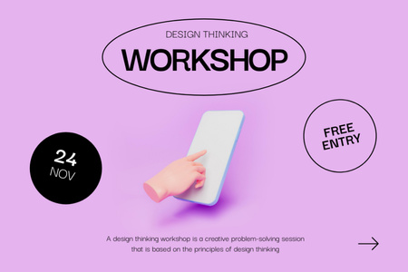 Design Thinking Workshop Flyer 4x6in Horizontal Design Template