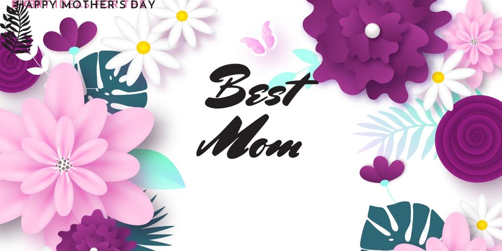 Happy Mother's Day Greeting on flowers Image – шаблон для дизайну