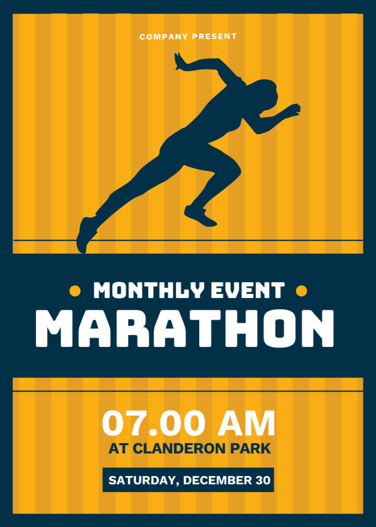 Running Marathon Invitation Flayer Πρότυπο σχεδίασης