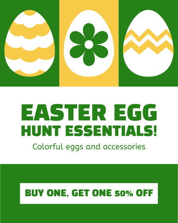 Plantilla de diseño de caza de huevos de pascua essentials promo Instagram Post Vertical 