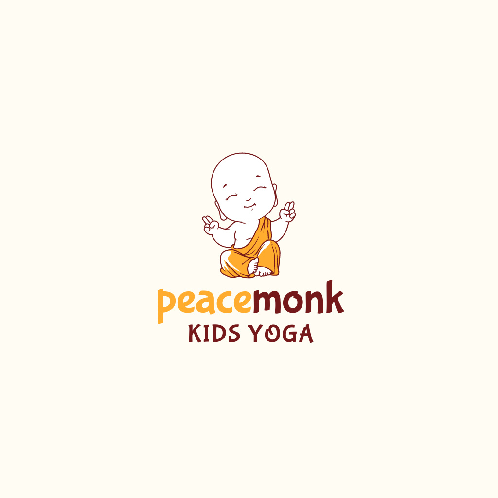 Emblem of Kids Yoga Logo Design Template
