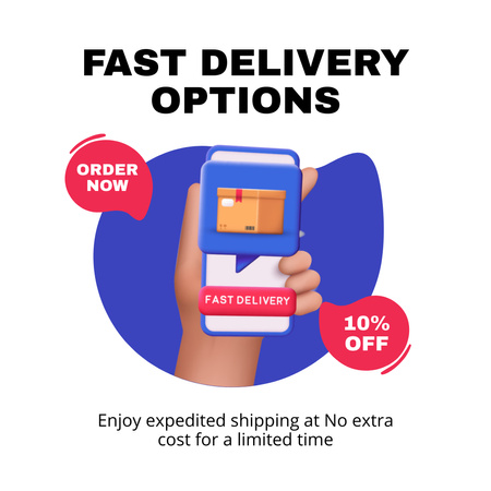 Fast Delivery of Online Orders Animated Post Design Template