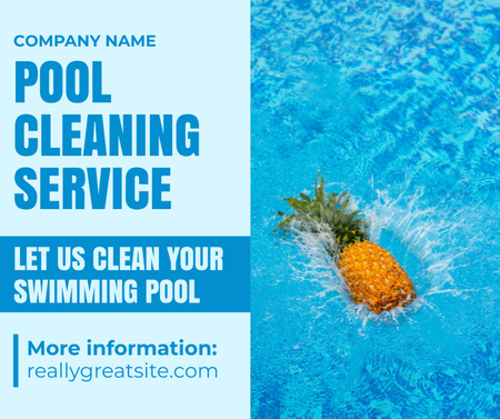 Platilla de diseño Pool Cleaning Company Service Offer with Pineapple in Water Facebook