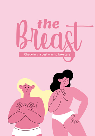 Ontwerpsjabloon van Poster 28x40in van Breast Cancer Awareness Month Announcement