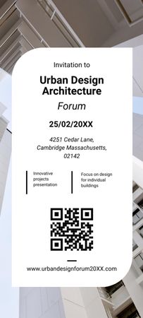 Modern Buildings Perspective On Architecture Forum Invitation 9.5x21cm tervezősablon