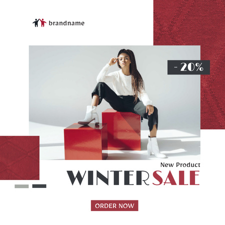 New Product Winter Sale Announcement Animated Post Design Template