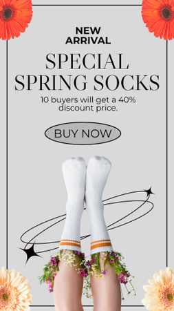Spring Sale Women's Socks Instagram Story Design Template