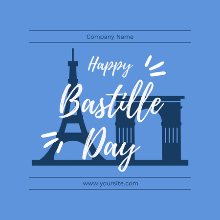 Bastille Day Greetings Instagram Design Template