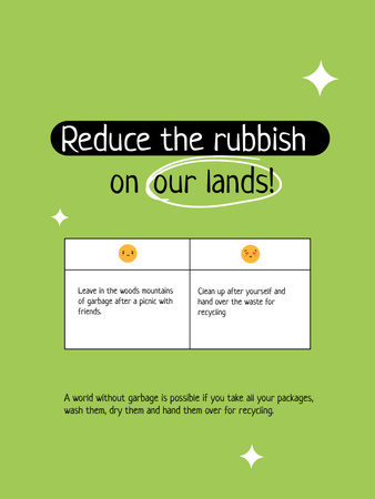 Waste Recycling Concept Motivation Poster US Design Template