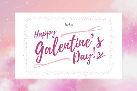 Galentine's Day Holiday Greeting on Pink Postcard 4x6in Design Template