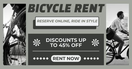 レンタル自転車をオンラインで予約する Facebook ADデザインテンプレート